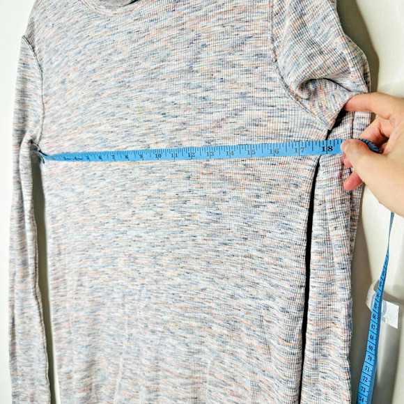 We The Free Ivory Multi-Color Long Sleeve Open Back Turtleneck Tunic Medium - Picture 14 of 15